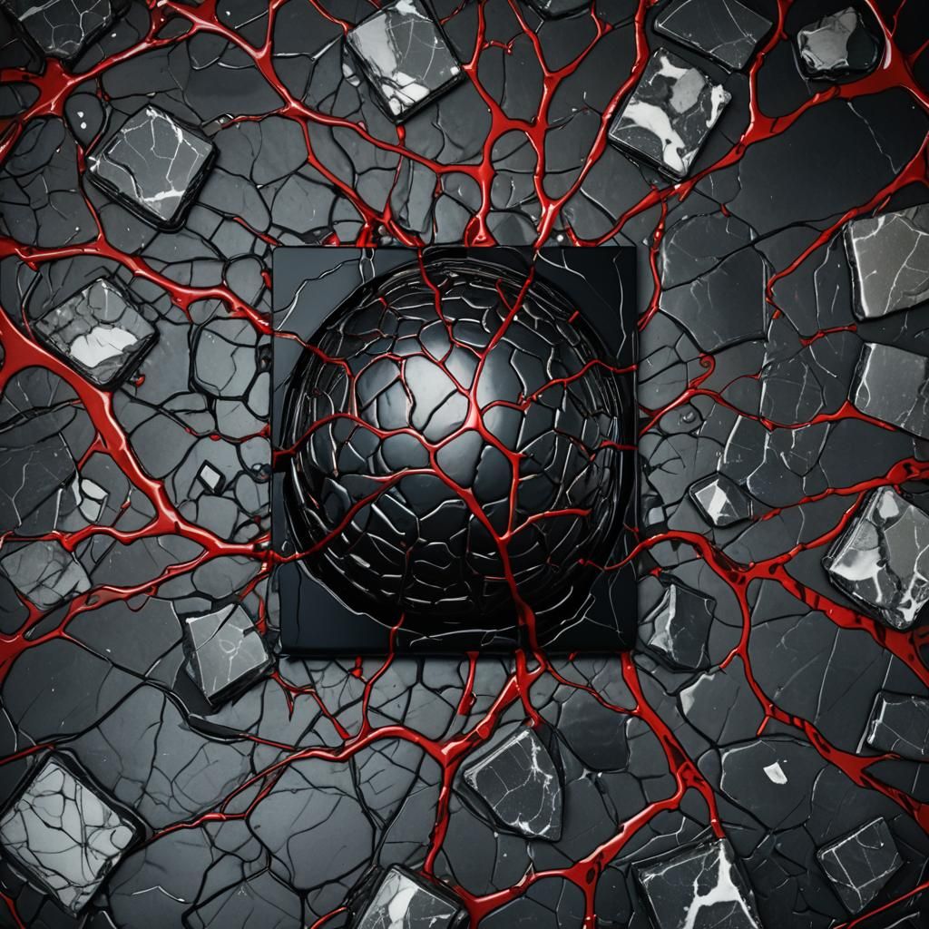 Dark Surrealism: Brain and Black Marble Anarchy