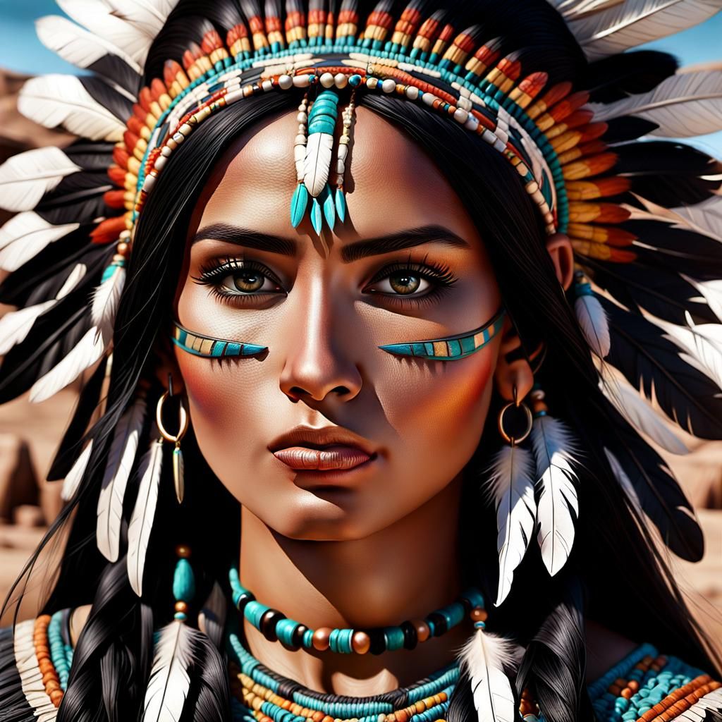 Hopi Woman Portrait in Hyperrealistic 8K Detail