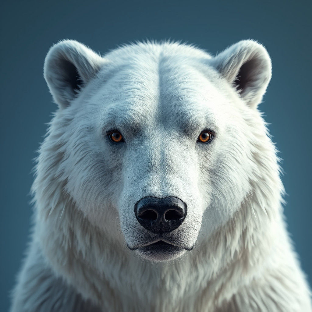 Serene White Bear Portrait in Fantasy Style