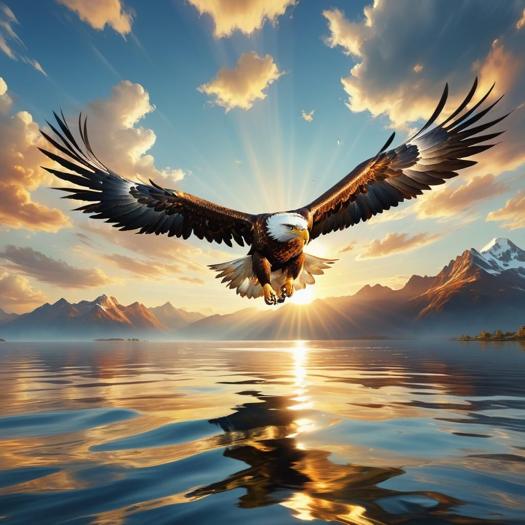 Eagle in Vibrant Golden Light