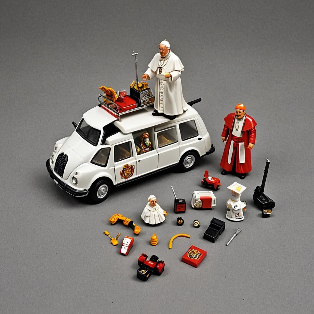 Pope Action Figure with Popemobile Accessories