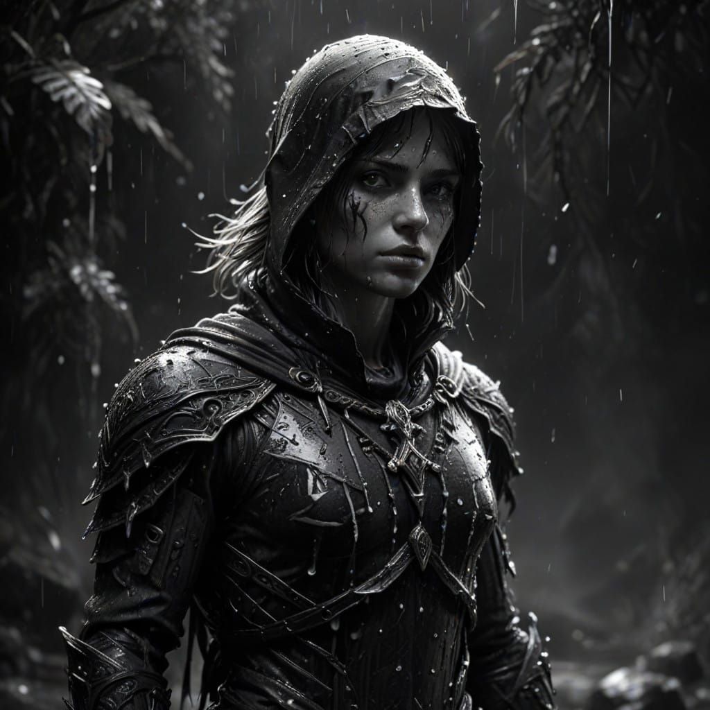 Ethereal Figure Emerges from Dark Fantasy Realm