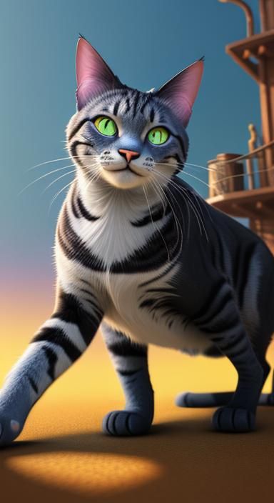 Empowered House Cat: 3D Animated Concept Art