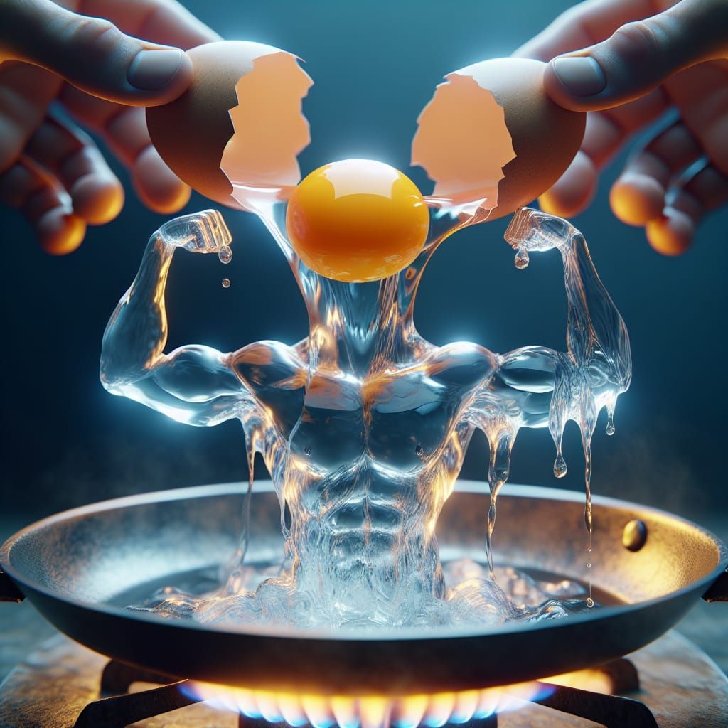 Surreal Egg Figure Emerges in Hyperrealistic Art