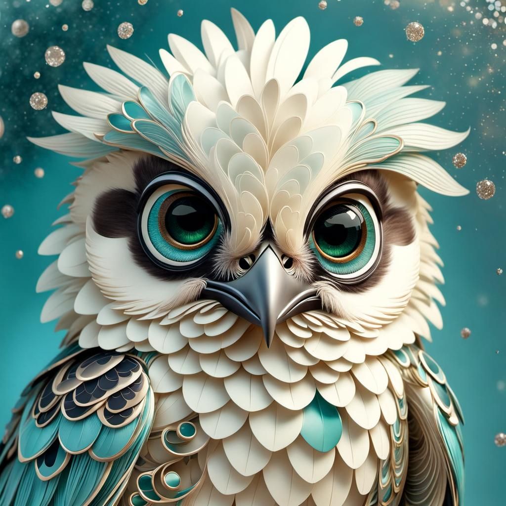 Sparkling-Eyed Bird in Expressive Style