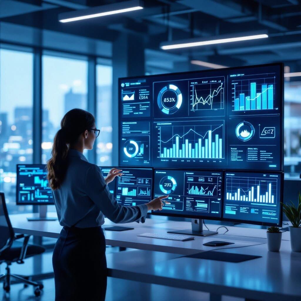 Futuristic Business Intelligence Dashboards in Minimalist St...