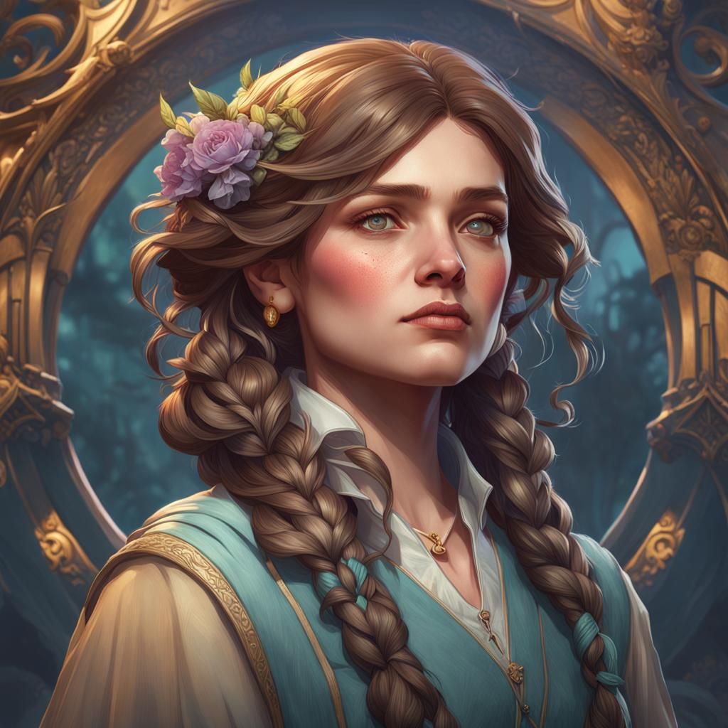 Matilda Wormwood Portrait in Art Nouveau Style