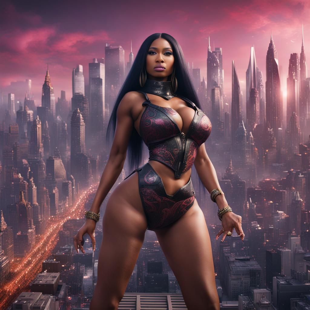 Giant Woman Crushing City: Fantasy Concept Art