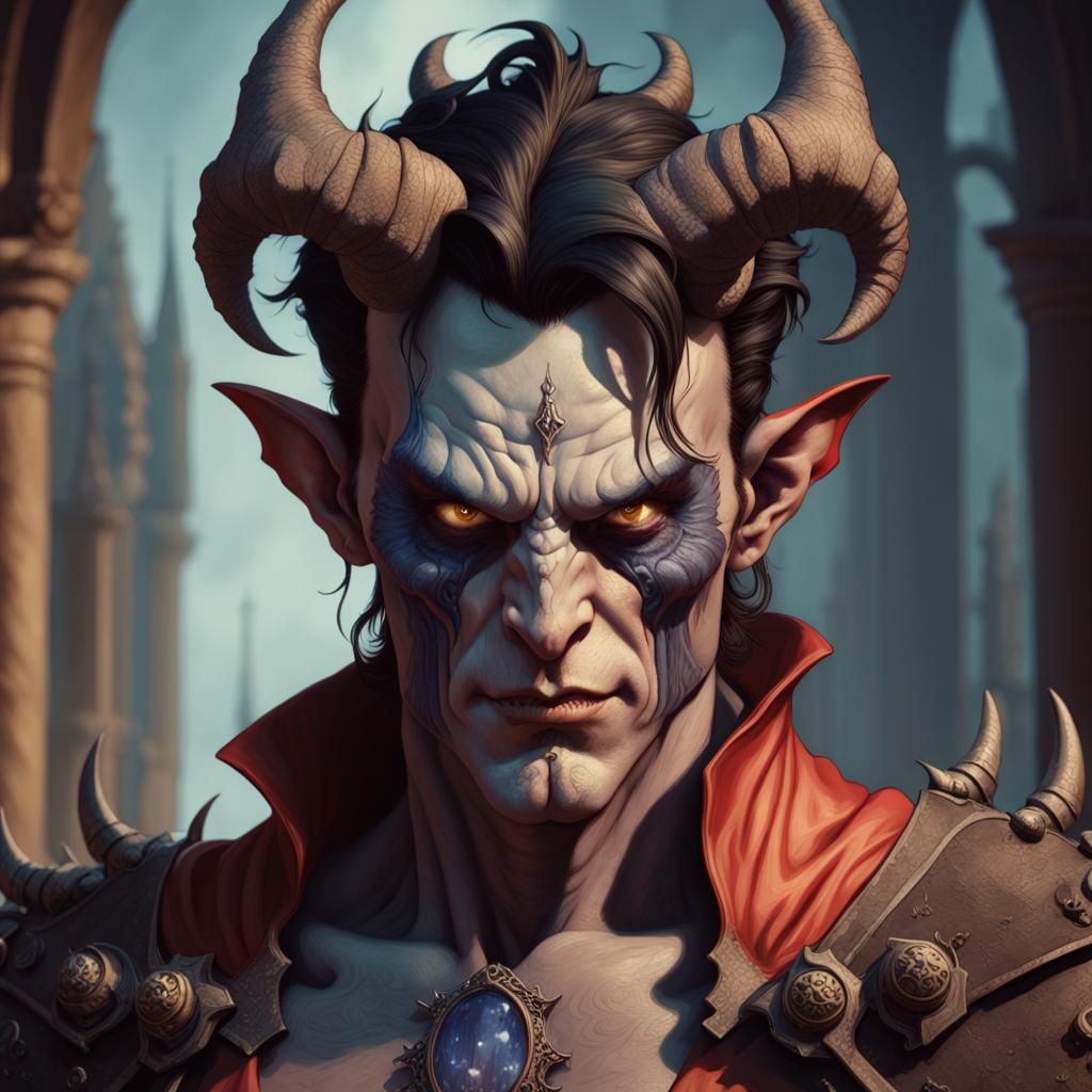 Detailed Demon Portrait in a Fantastical Style