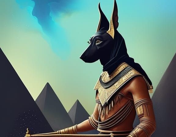 Anubis in Duat: Ancient Egypt Portrait