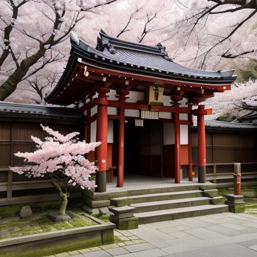 Japanese Culture: Cherry Blossoms in Art Nouveau Style