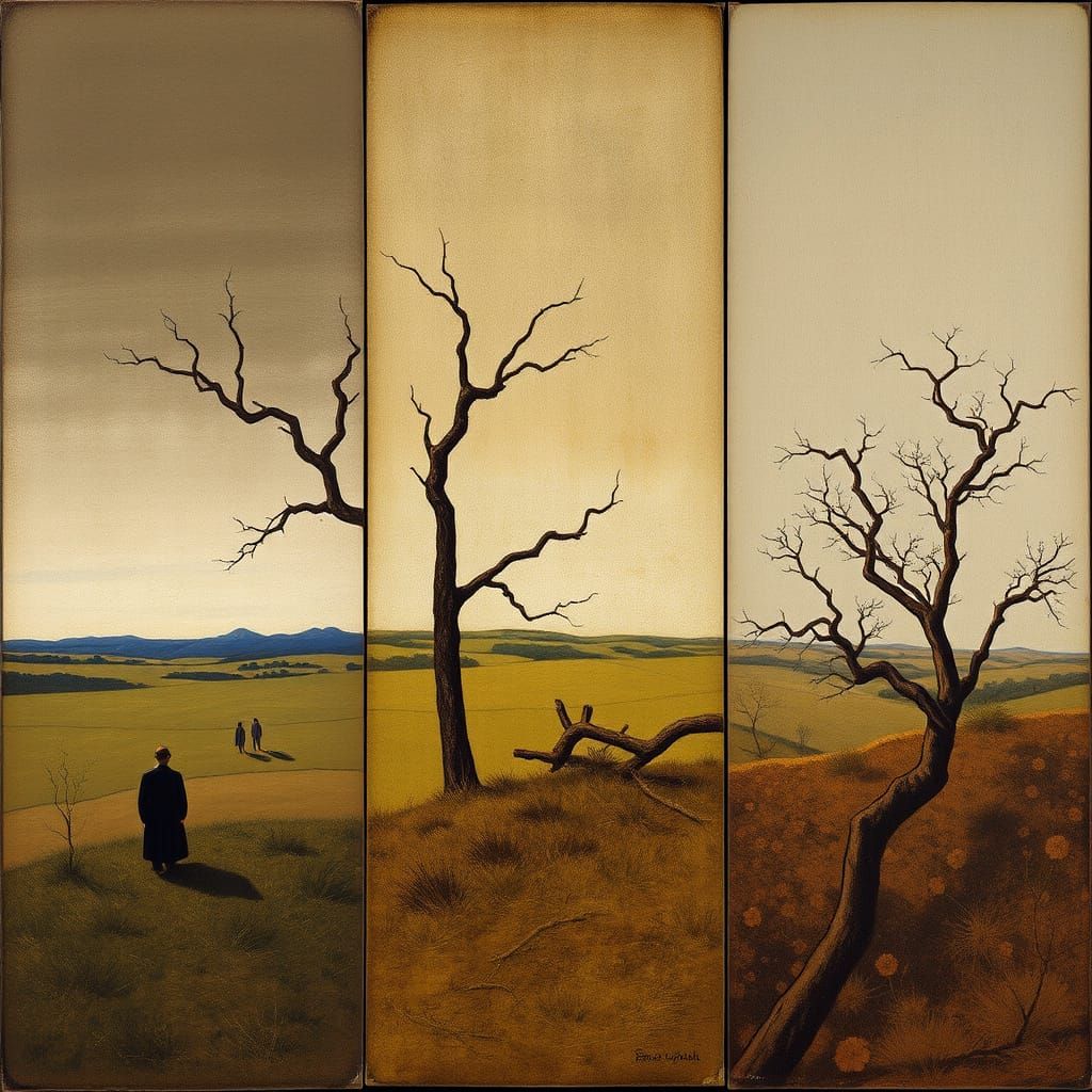 Evocative Portrait in Mixed Media Style