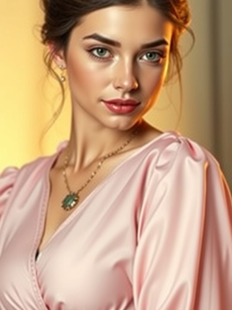 Ethereal Art Nouveau Portrait of a Young Woman