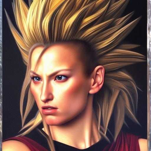 Beautiful Super Saiyan Painted in Baroque Style