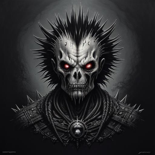 Creepy Faceless Portrait in Gothic Metal Style