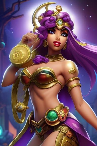 Shantae: Earth Genasi Bard and Monk in D&D Art