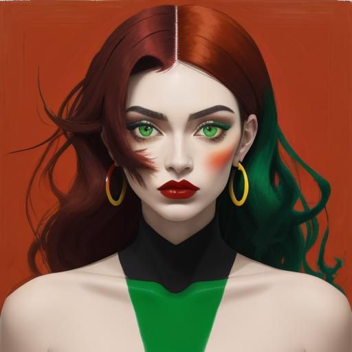 Vibrant Abstract Portrait of a Beautiful Woman