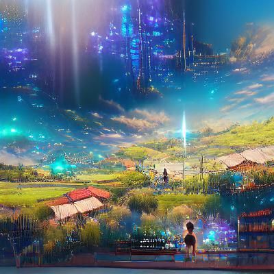 Holographic Astral Cosmic Illustration in Anime Style