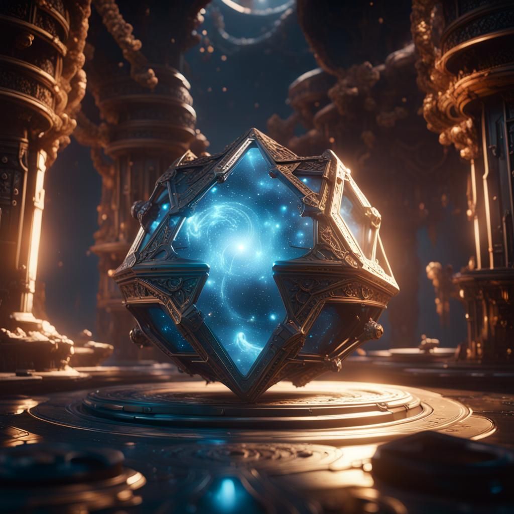 Magical Artifacts Glowing with Dark Energy in Space