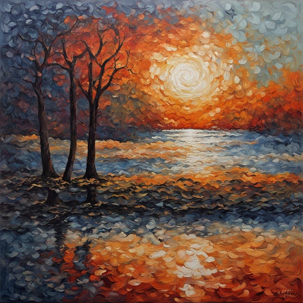 Neo-Impressionist Portrait of Emotional Intensity