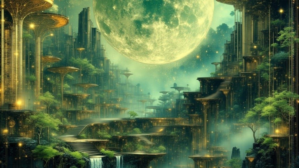 Ancient City on Shattered Planet Fragment