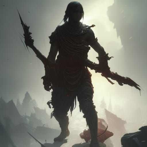 Dark Soldier in Hyperdetailed Dark Fantasy Style