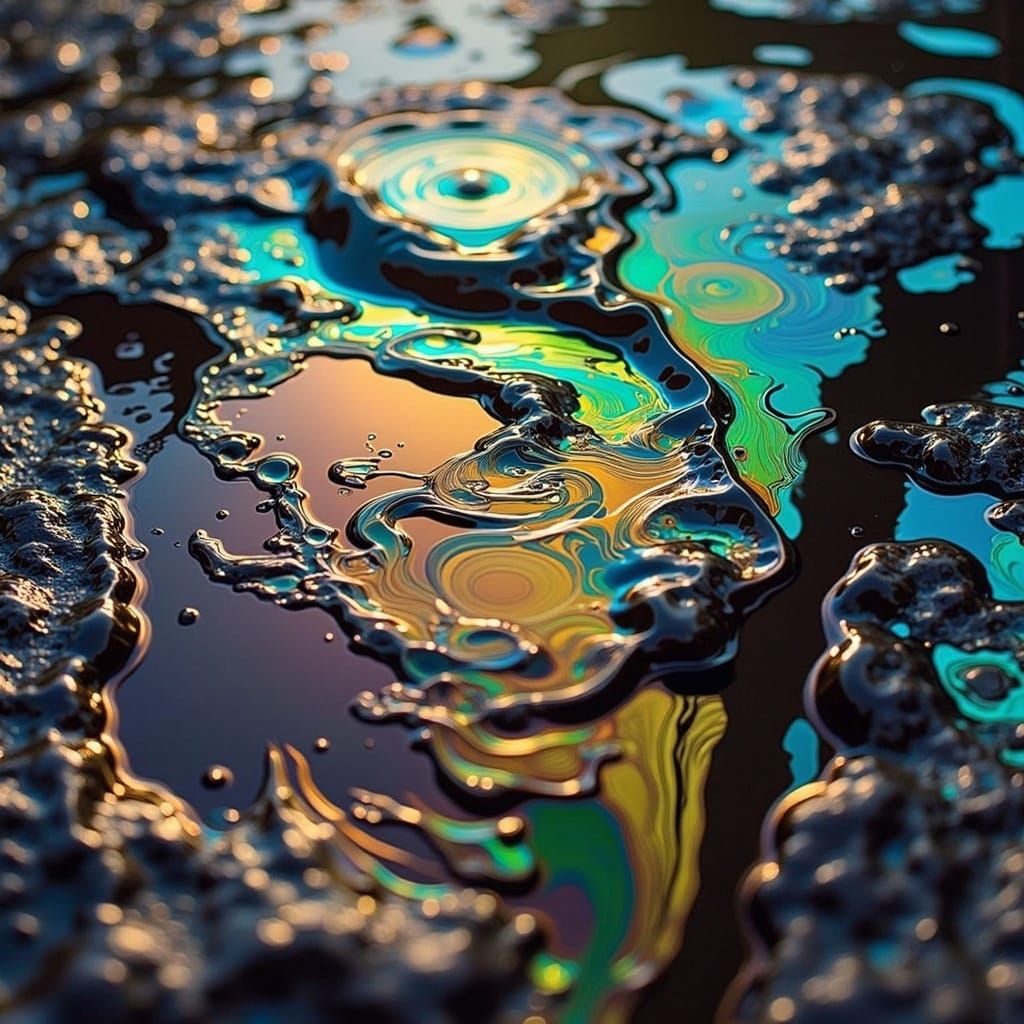Abstract Water Puddle in Art Nouveau Style