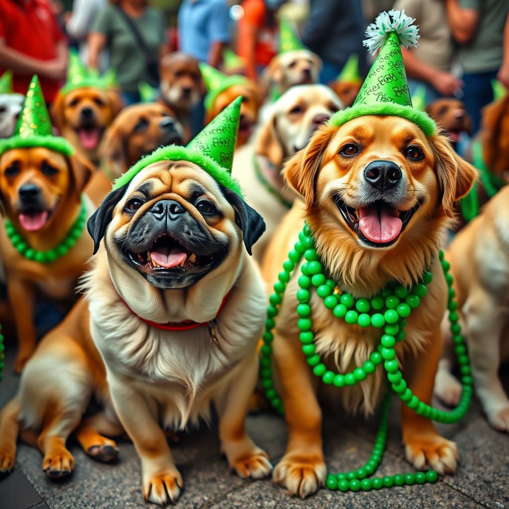Canine Celebration in Vibrant Colors