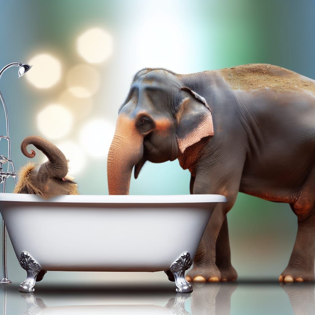 Elephant Bathtime: Amusing DSLR Photography