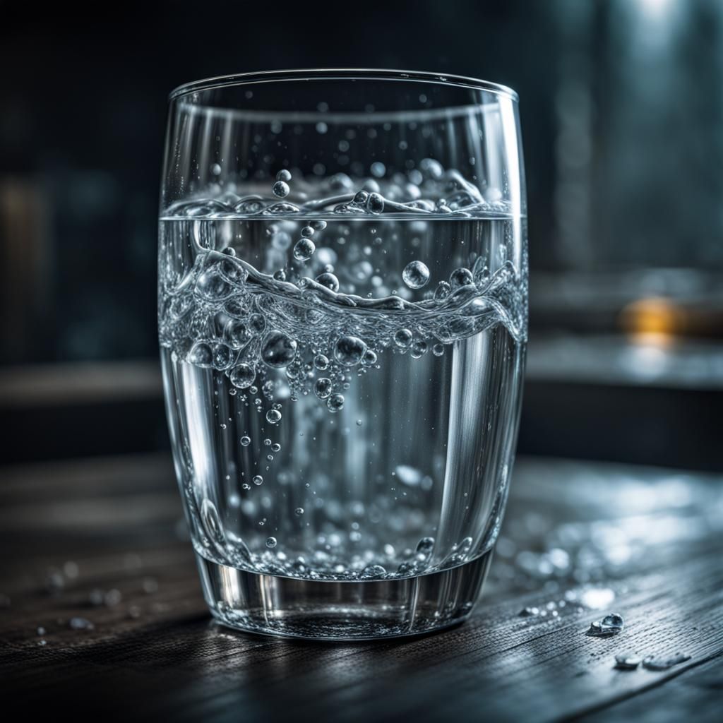 Hyperrealistic Dewy Glass of Water in High Definition