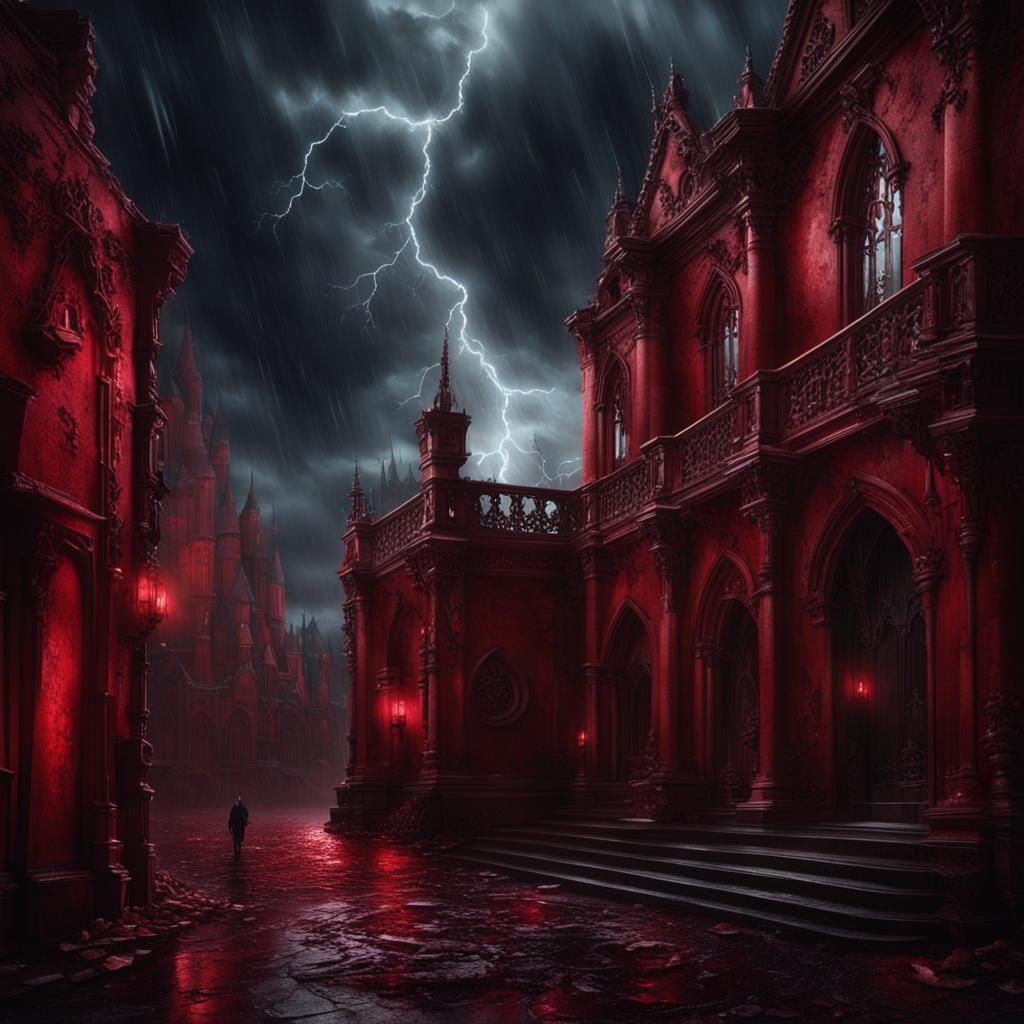 Gothic Vampire Romance in Dramatic Digital Painting
