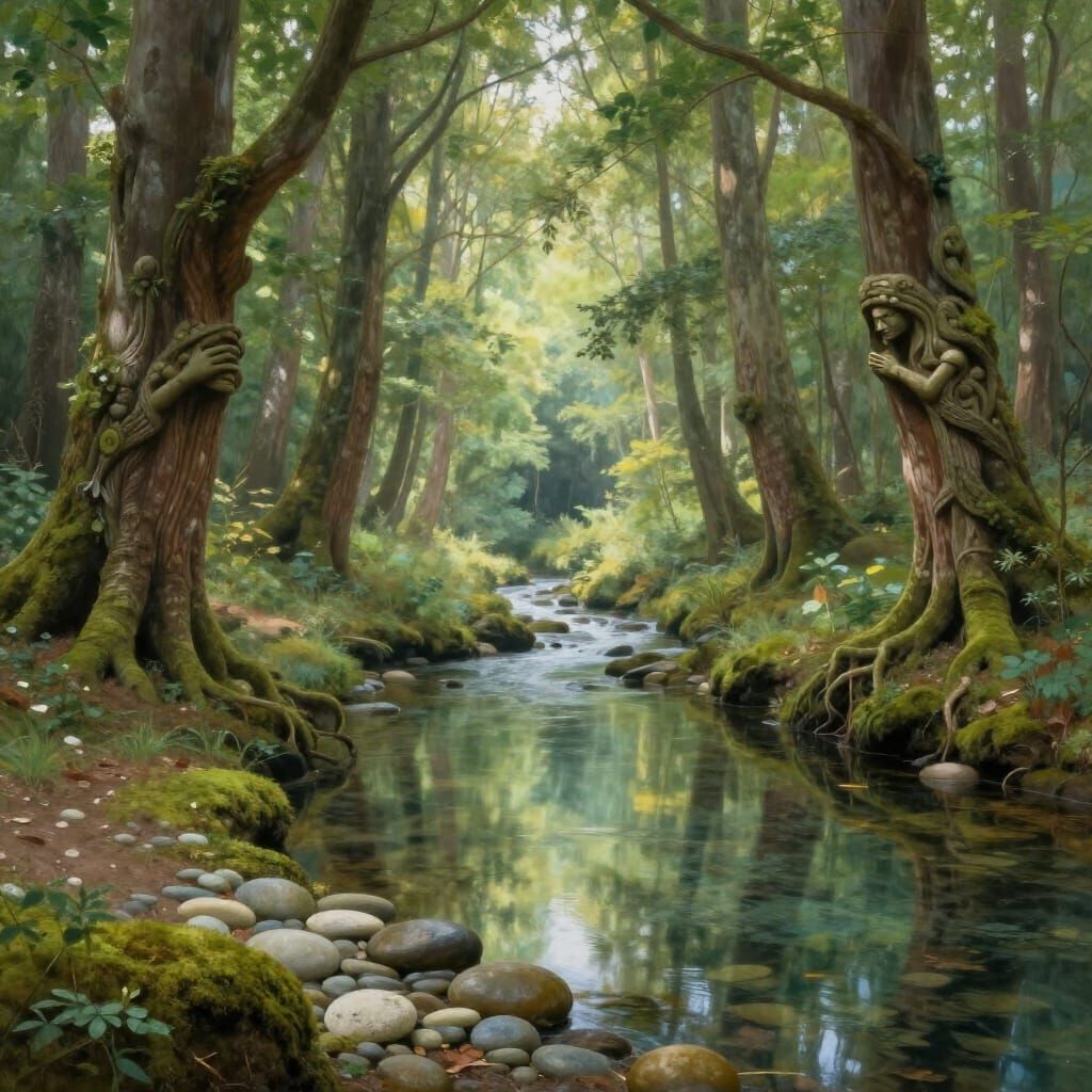 Enchanted Forest Glade in Ethereal Light