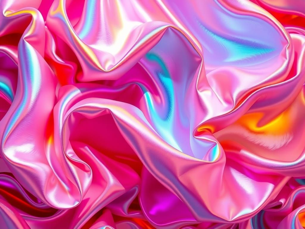 Iridescent Satin Sheets Dance in a Kaleidoscope of Colours