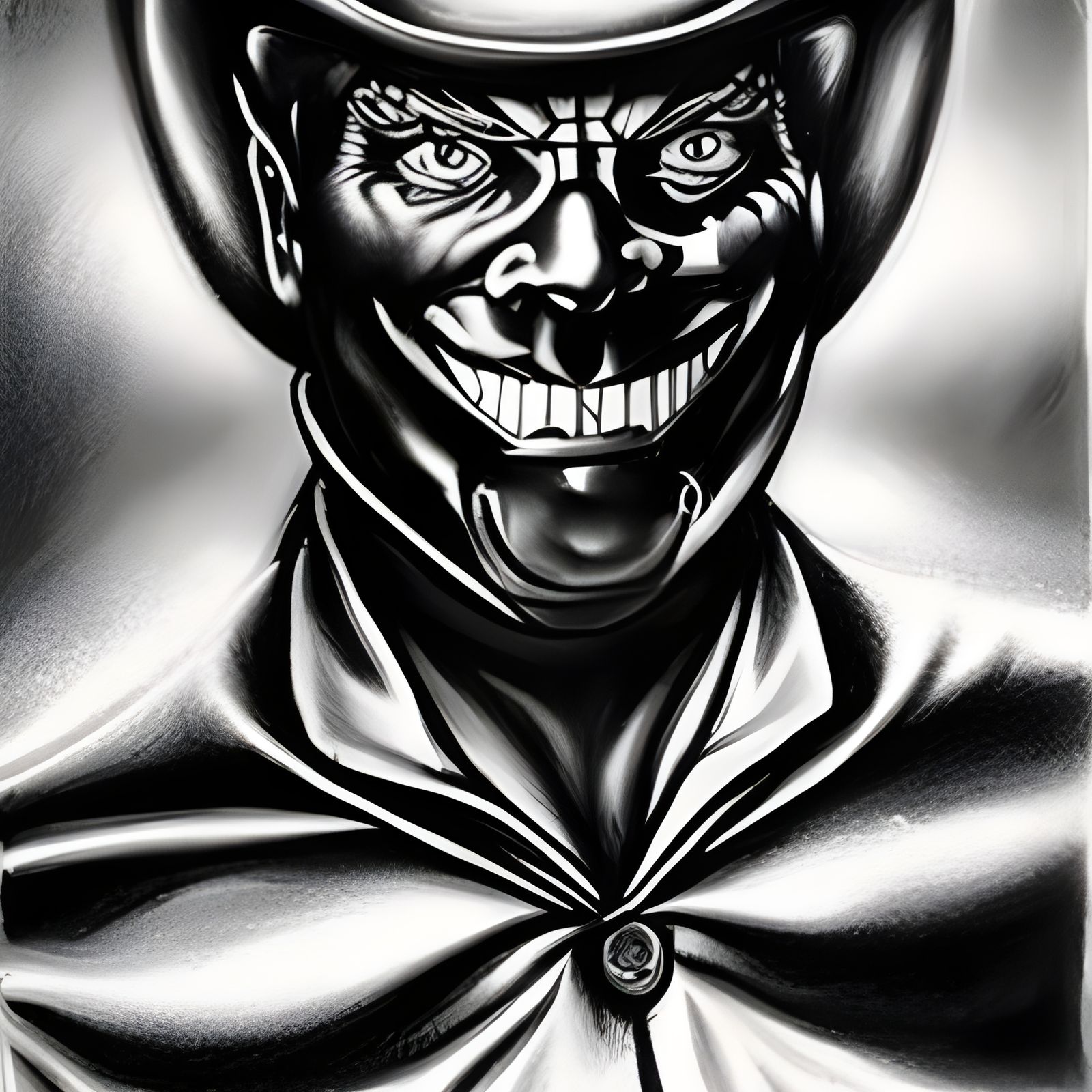 Hyperdetailed Charcoal Drawing of Montana Villain