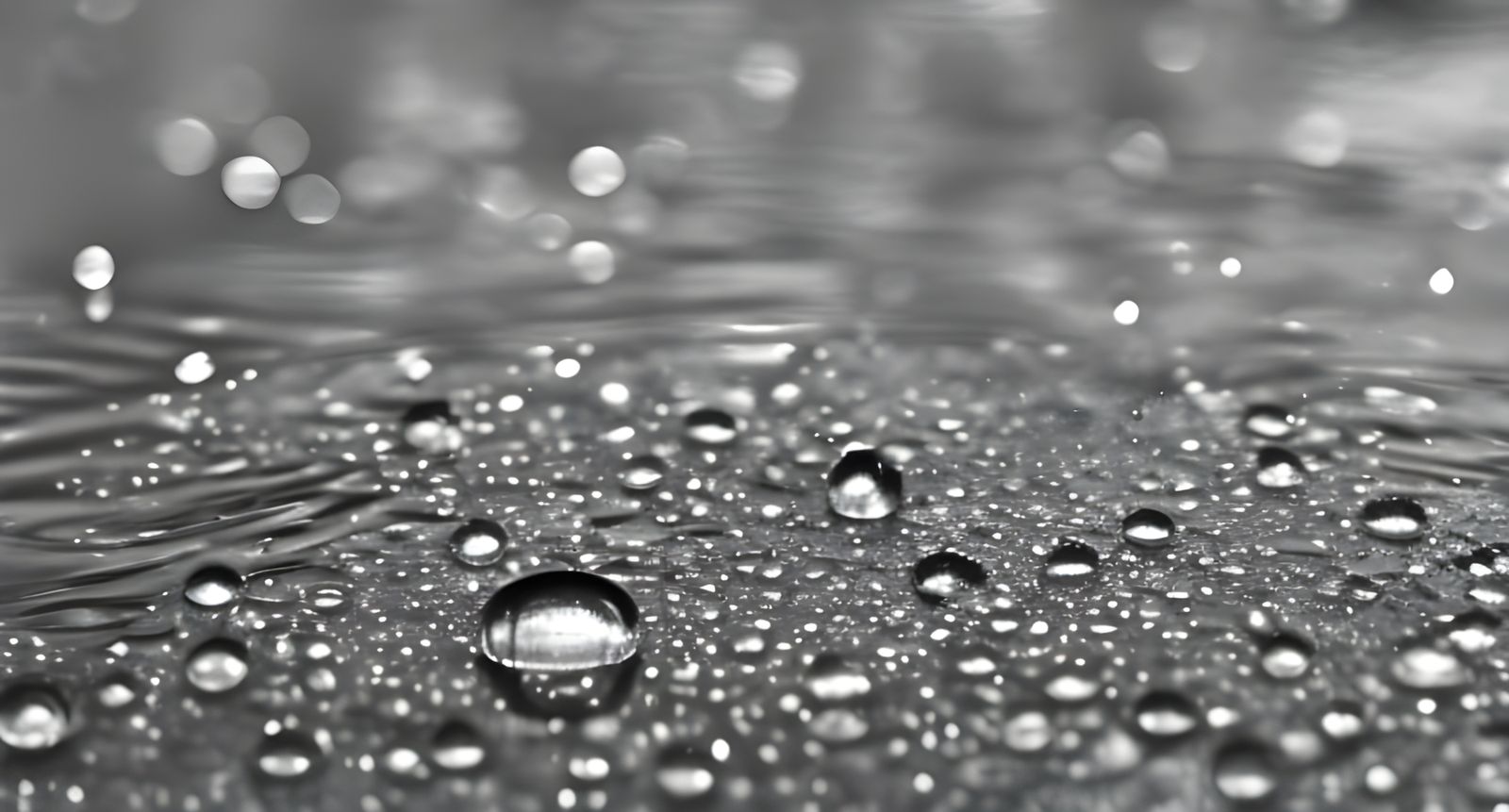 Monochrome Water Drop Macro Photography