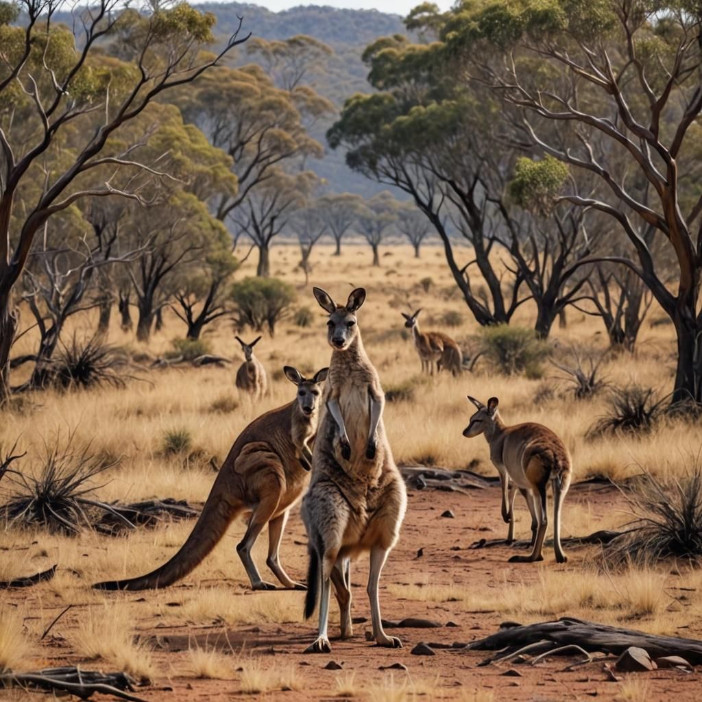 Kangaroos in the Australian Outback