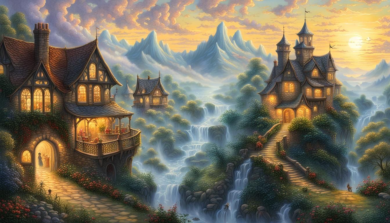 Ethereal Fantasy Illustration During Golden Hour