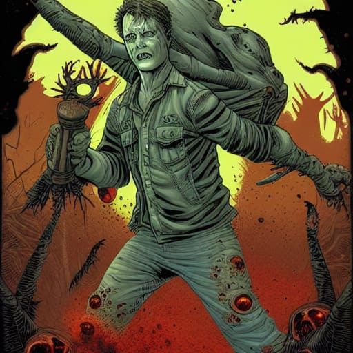 Zombie Mother in Comic Book Art Style