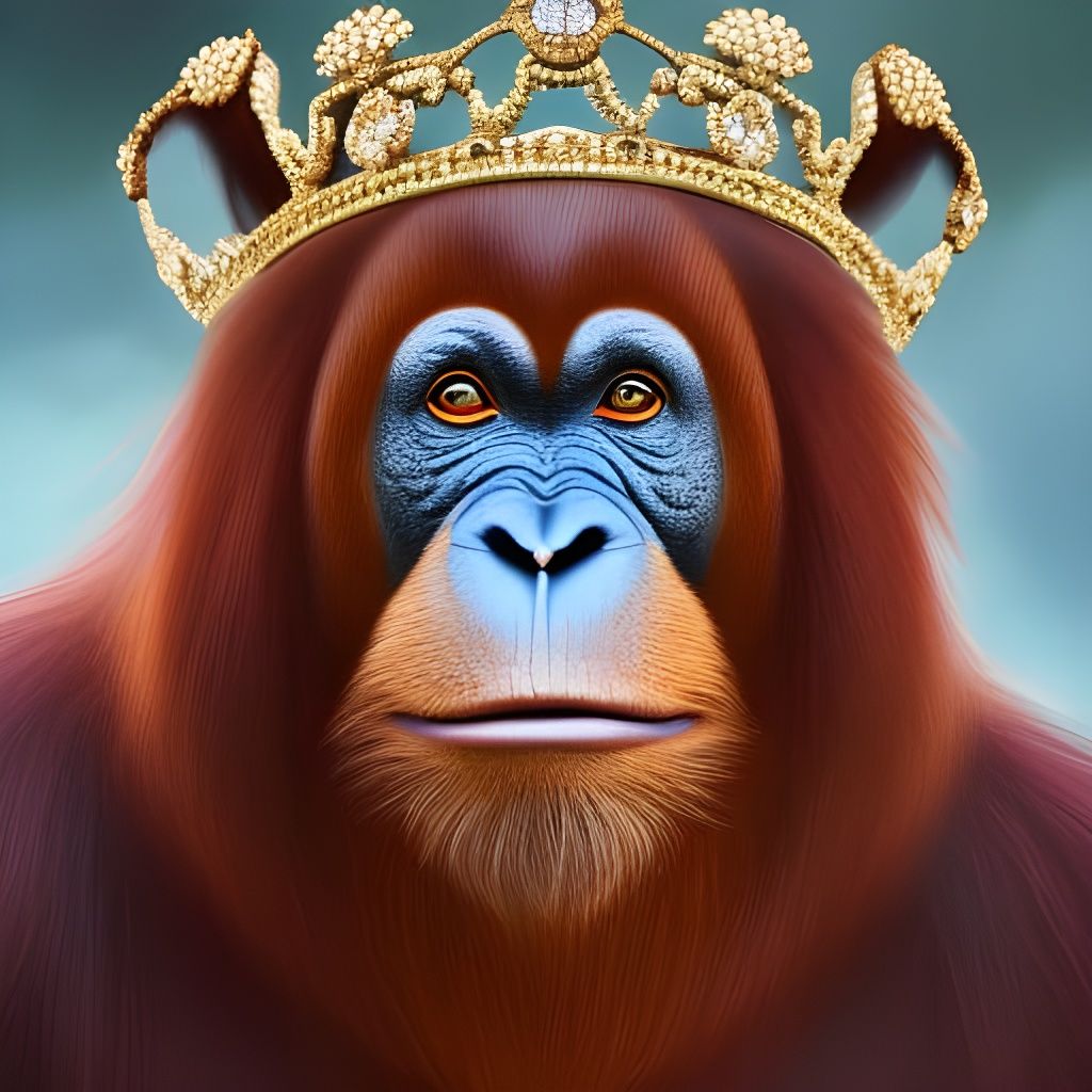 Orangutan King Louie Portrait in Hyperrealistic Style