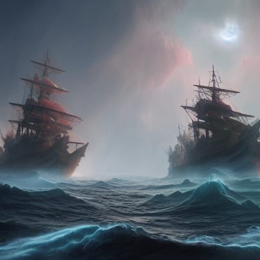 Ship Collision Rescue: Detailed Matte Painting
