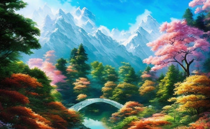 Hyperdetailed Four Seasons Illustration