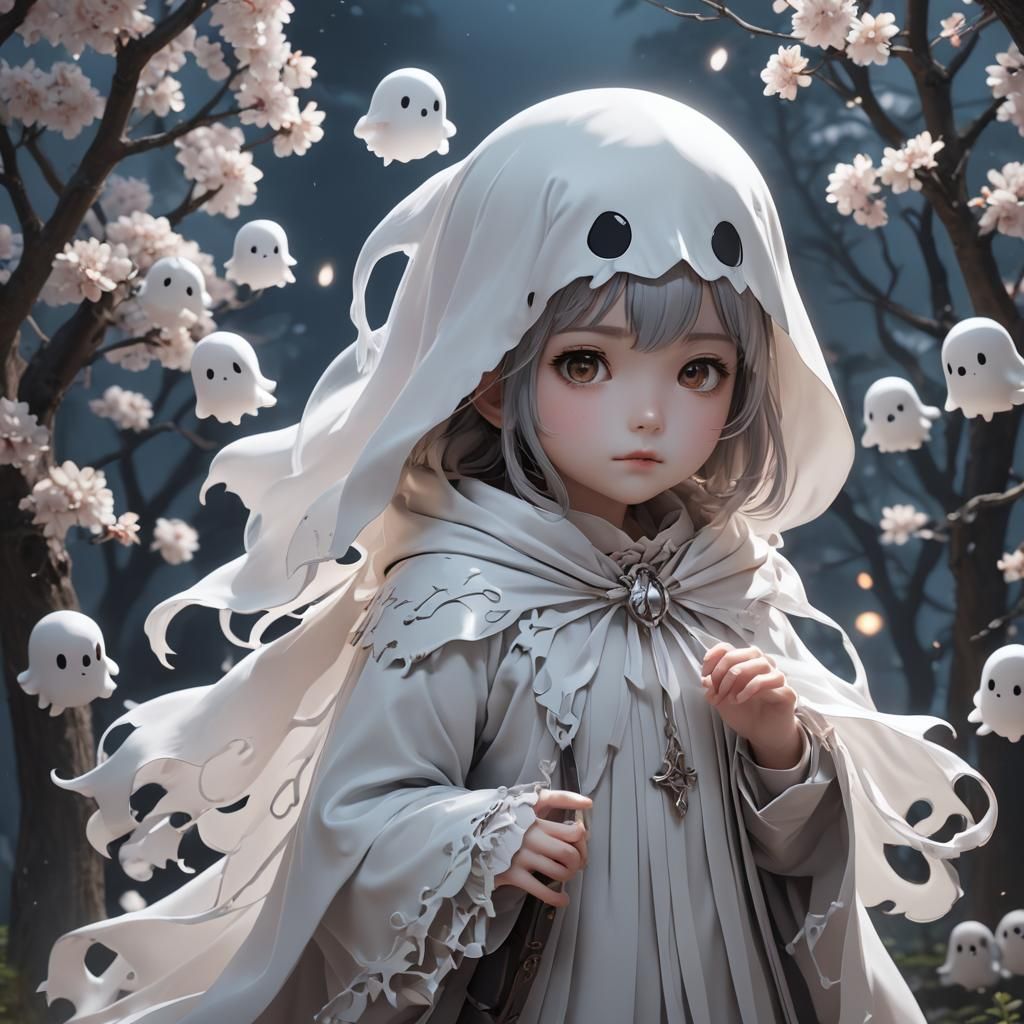 Adorable Anime Ghost in 3D