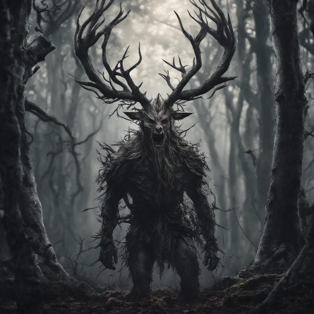 Menacing Leshen Emerges from Dark Forest