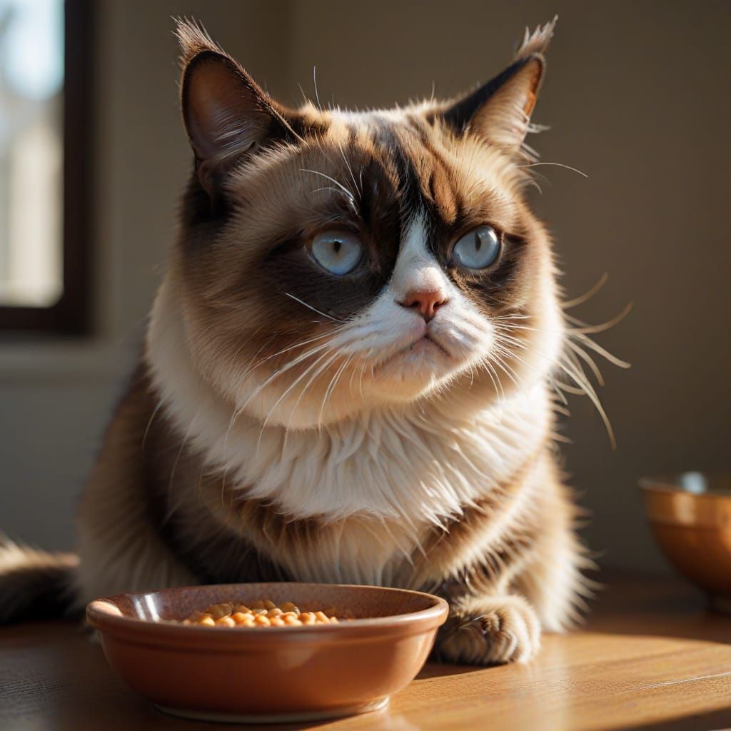 Surreal Feline Portrait in Muted Tones