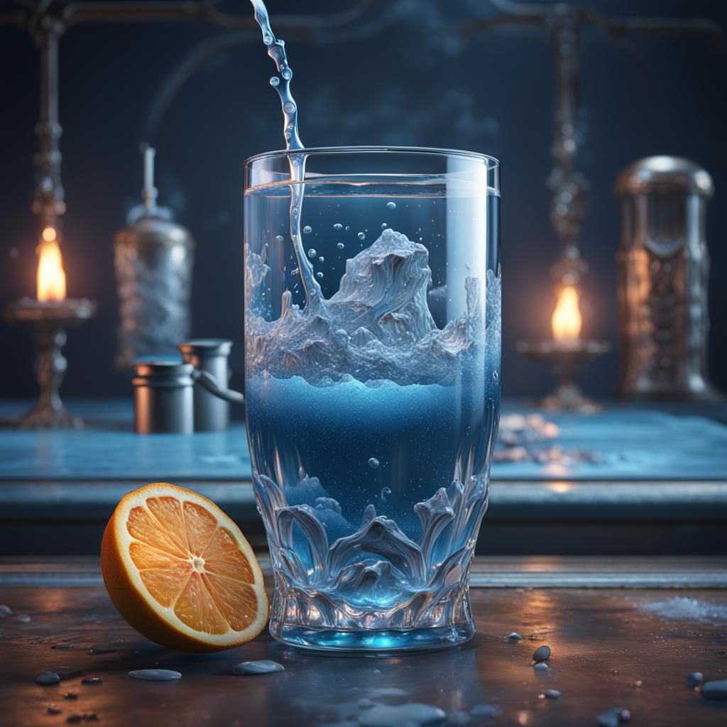 Glass of Water with Blender: Matte Painting