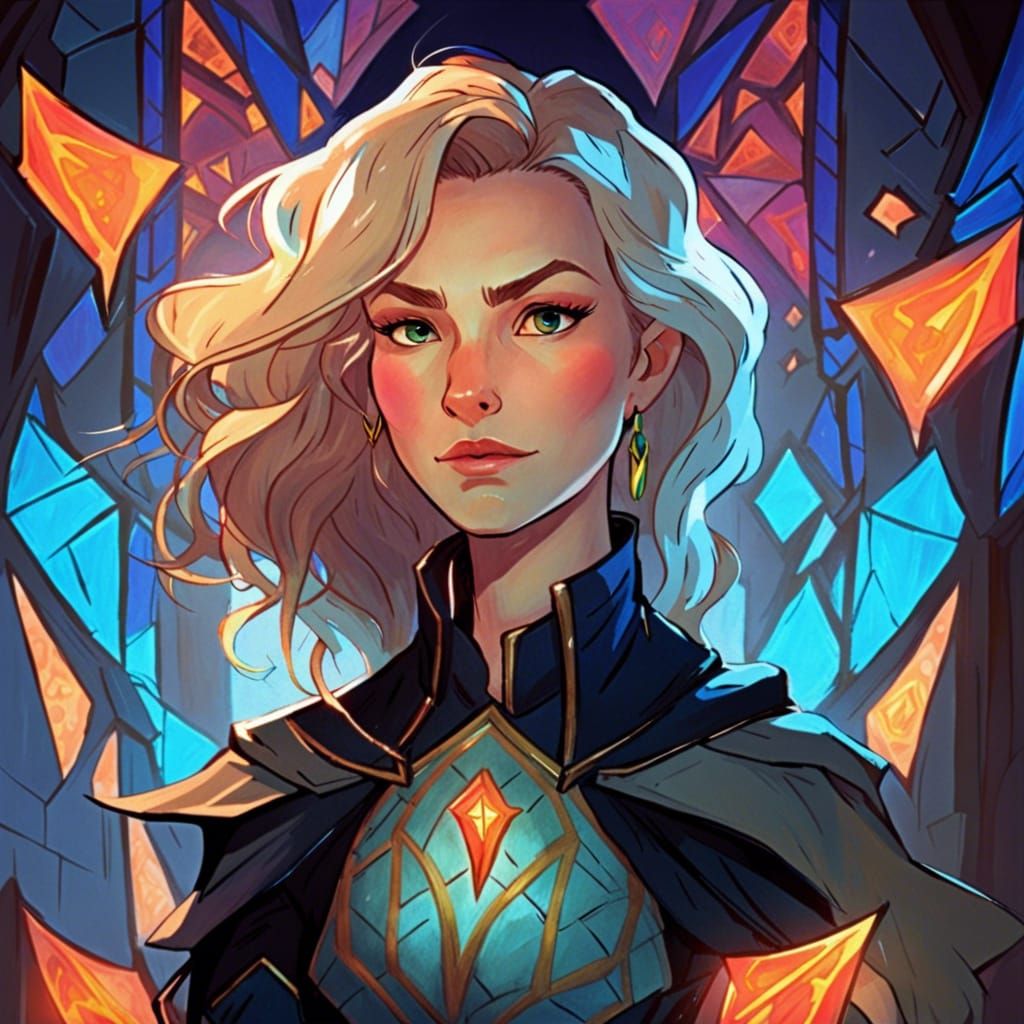 Blonde Knight Portrait in Storybook Illustration Style