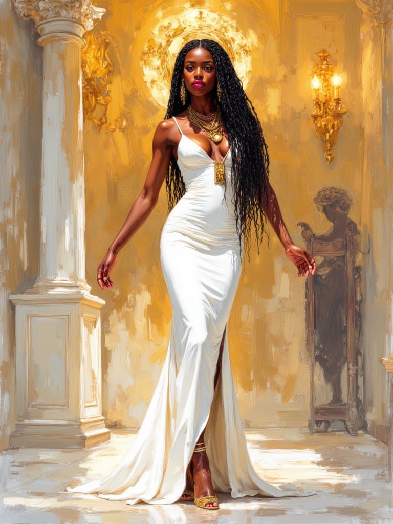 Kelly Rowland as African Goddess Fashion Illustration