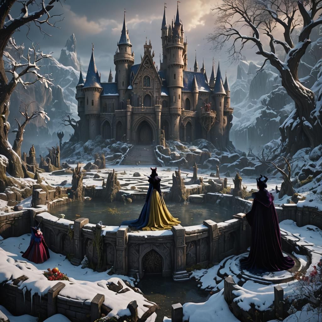 Snow White and Maleficent: Detailed Fantasy Art