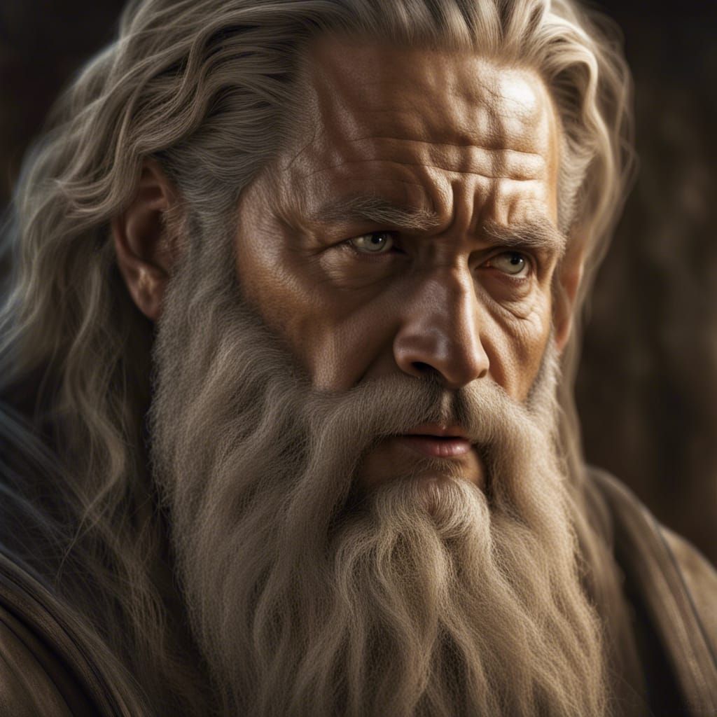 Moses Portrait: Wisdom and Humility in Digital Art