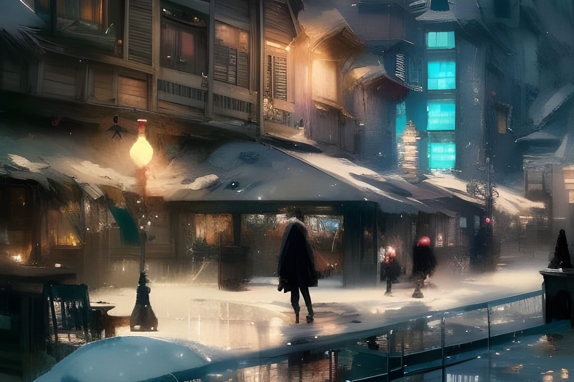 Cozy cafe in winter.